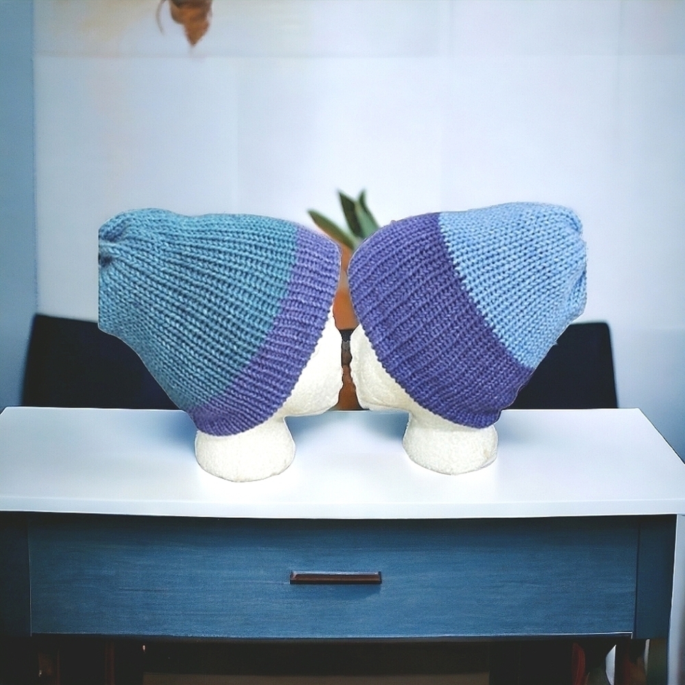 Handmade Unisex Reversible Knit Hat